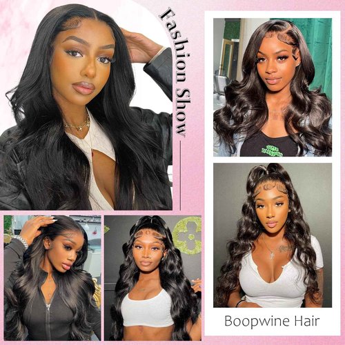 13x4 Lace Frontal Closure Body Wave Ear to Ear HD Lace Frontal 16 Inch Brazilian Human Hair Closure Free Part 150% Density Body Wave Hair Extensions Pre Plucked Natural Black