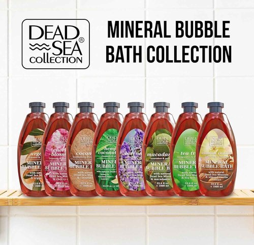 Dead Sea Collection Bubble Bath with Coconut for Women and Men - Coconut Oil and Pure Dead Sea Minerals - Nourishing and Moisturizing Skin - Pack of 2 (67.6 fl.oz)