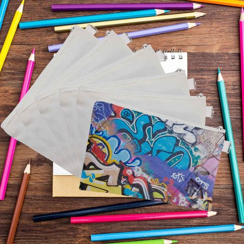 OKBA 30 PCS Sublimation Blanks Makeup Bags Bulk,White Canvas Bag,Polyester Tote Bags for Sublimation DIY Craft