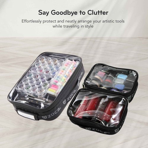 ZUCA Utility Pouch Combo Set - 1 Large & 2 Mini Utility Makeup Pouch - Durable, Spacious Cosmetic Storage Solution for Travel & Professional Use