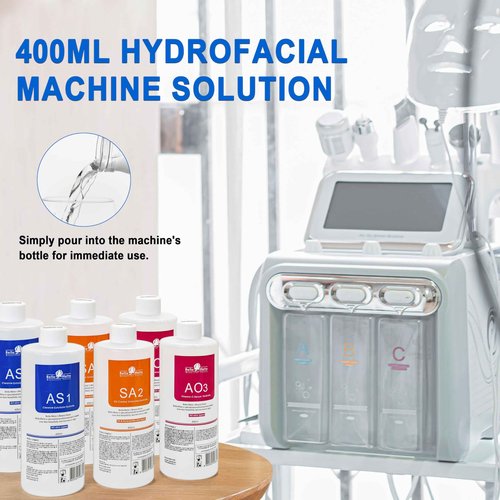 Elitzia 2 Set of Aqua Peeling Solution Hydro Facial Dermabrasion Machine Aqua Peel Serum Skin Care AS1 SA2 AO3 for Face Cleansing & Moisturizing 400ml/14.1Fl.oz (Set of 3 Bottles) ETYYS123