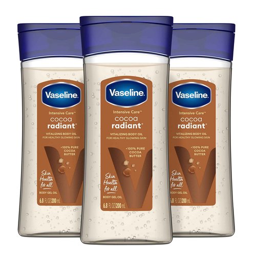 Vaseline Intensive Care Cocoa Radiant For Glowing Skin 3 Count Body Gel Oil Body Oil & Illuminate Me Body Butter Whipped Body Butter