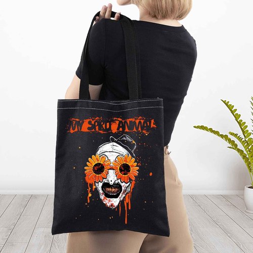 BWWKTOP Clown Movie Cosmetic Makeup Bag Movie Fans Gifts Horror Movie Zipper Pouch For Women Girls (sunflower glass TG BL)