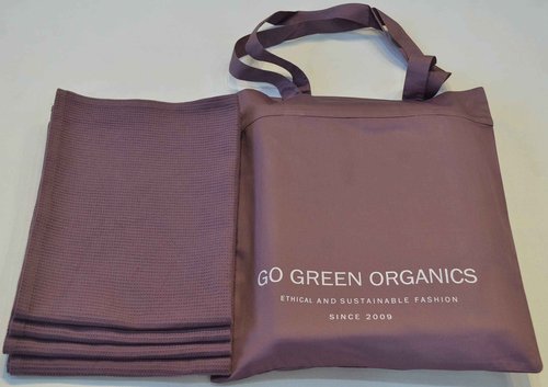 GO GREEN ORGANICS, Waffle Hand Towels Pack of 4, 20X29 INCHES, 100% Natural Organic Cotton GOTS Certified (Burgundy) Super ABSORBANT & Quick Dry, NO SOFTENERS, Environment Friendly
