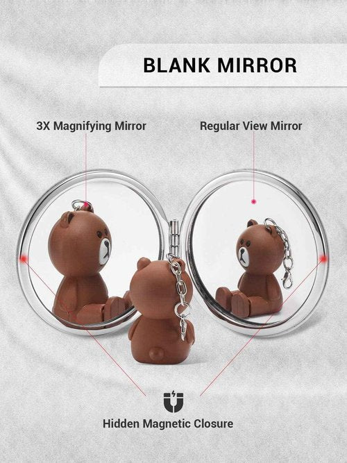 Getinbulk Compact Mirror Bulk, Set of 12 Round Double-Sided 1X/3X Magnification PU Leather (Black, 2.8")