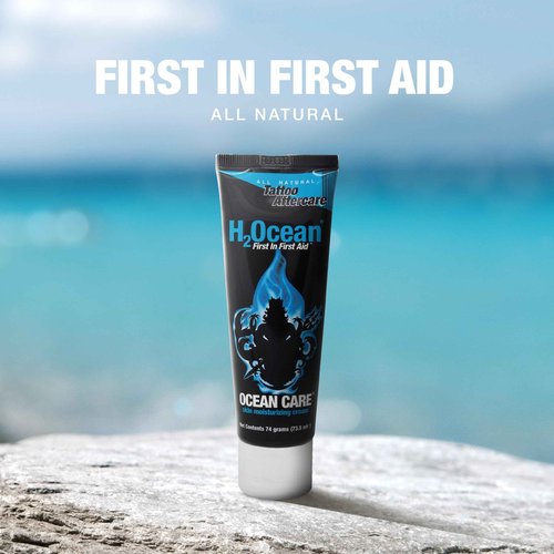H2Ocean Ocean Care Tattoo Aftercare Lotion 2.5oz + Aquatat Tattoo Healing Ointment for Tatto Aftercare 1.75oz