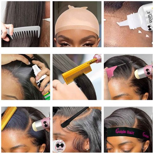 Electric Hot Comb Hair Straightener Heat Pressing Combs Ceramic Curling Flat Iron Curler, Hot Comb Electric for Wigs Electrical Straightening Comb Curling Iron for Natural Hair with Anti-Scald Case