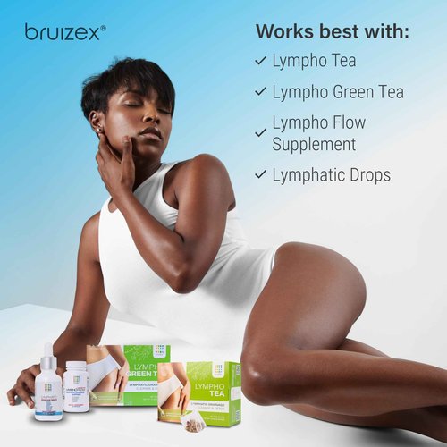 Bruizex Lymphatic Drainage Shower Gel, Natural Herbal Body Wash for Healthy Lymph Flow & Body Detox, Post Manual or Tool Lymphatic Massage, Post Liposuction, BBL, Lymphedema, Lipedema, 8 Fl OZ