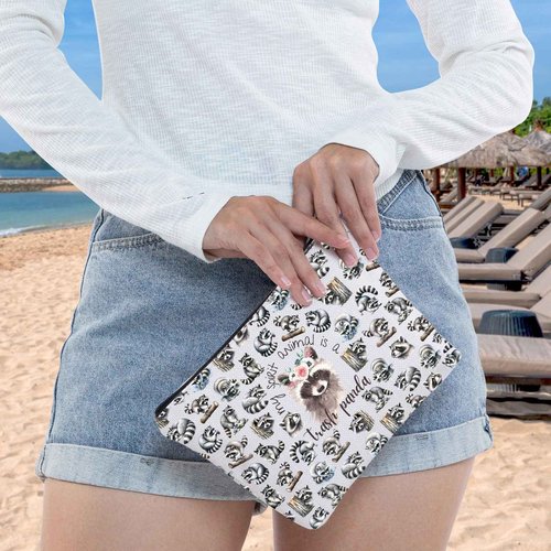 WZMPA Racoon Themed Cosmetic Bag Racoon Lover Gift My Spirit Animal Is A Trash Panda Makeup Zipper Pouch Bag Animal Lover Gift (Trash Panda F)