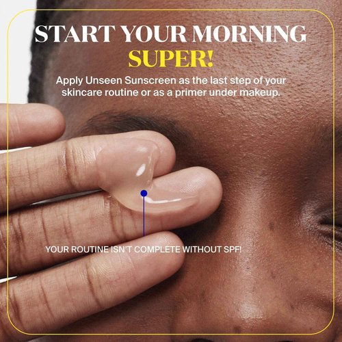 Supergoop! Unseen Sunscreen - SPF 50 - Clear & Invisible Face Sunscreen + Broad Spectrum + Makeup-Gripping Primer - Weightless, Scentless, Oil Free - For All Skin Types & Tones - 0.68 fl oz