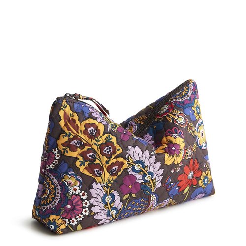 Vera Bradley Women's Premium Cotton Large Pouch, Colorful Bouquet, One Size