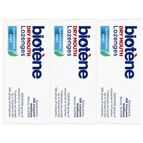 biotène Dry Mouth Lozenges for Dry Mouth and Fresh Breath, Dry Mouth Relief and Breath Freshener, Refreshing Mint - 27 Count (Pack of 3)