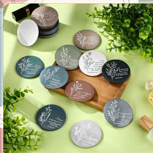 GlikCeil 80 Pcs Christian Compact Mirrors for Women Inspirational Bible Verse Scripture Pocket Mirrors Bulk Mini Purse Makeup Mirror for Grandma Pastor's Wife Christmas Church Party Favor