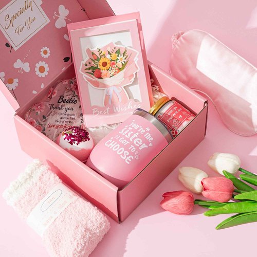 liquaurum Gifts for Best Friend,Birthday Gifts for Women Close Soul Sister Friendship Gifts Basket Box for Women Funny Female BFF Besfriend Bestie Thanksgiving Christmas Presents from Sister Her