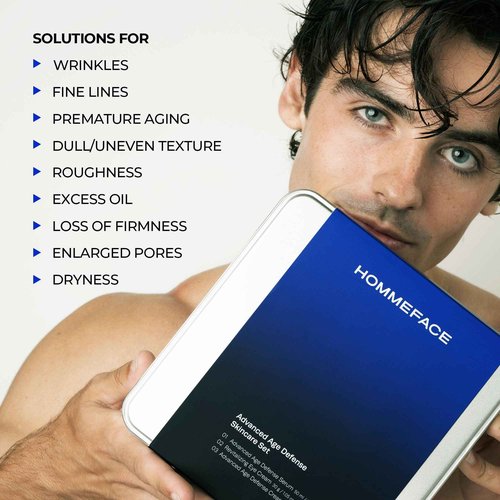 HommeFace Men’s Revitalizing Eye Cream - Anti-Wrinkle Korean Skincare Technology with Volufiline, Ceramide, Hyaluronic Acid, Peptides & Collagen, 1.05 oz