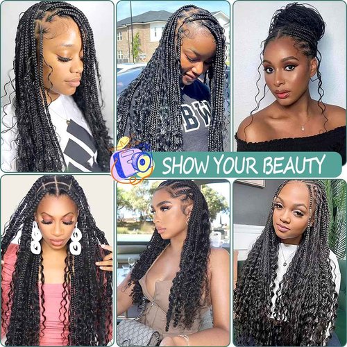 Human Boho Braiding Hair 100% Human Hair Deep Wave 20 Inch Knotless Braids Hair Unprocessed Virgin Brazilian Hair Extensions Bulk 2Bundles /Pack Wet & Wavy No Weft Natural Color 12A