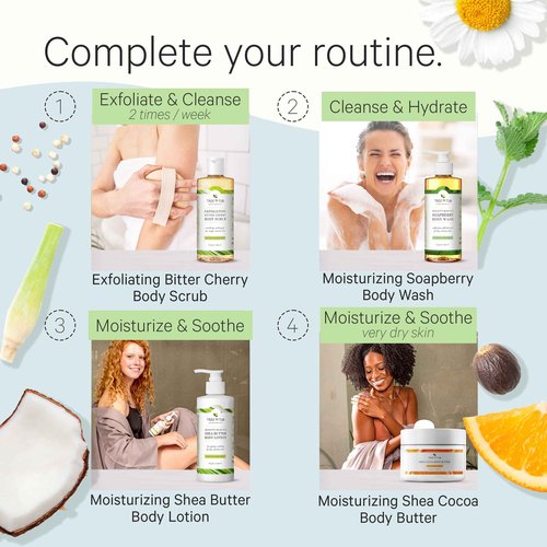 Tree to Tub Lavender and Peppermint Body Wash Sensitive Skin Dry Skin pH Balanced Moisturizing Body Wash Hydrating Sulfate Free Vegan Body Soap for Women & Men Organic Shea Butter Natural Aloe Vera