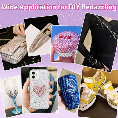 35000Pcs Resin Jelly Rhinestones for Bedazzling, 28 Colors 3mm Flatback Gems for Diamond Art, Bedazzler Kit with 3Pcs 10ml B7000 Jewelry Glue for Crafting Crafts Book Shoes Nail Art