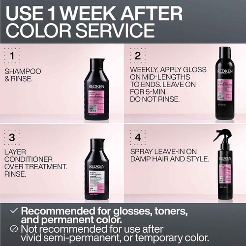 Redken Acidic Color Gloss Heat Protection Leave-In Treatment Spray For Color Treated Hair - Conditions and Adds Hair Shine, Heat Protectant Leave In Conditioner