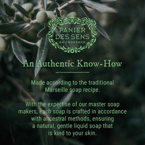 Panier des Sens - Liquid Hand Soap - Almond Hand Wash - French Marseille Moisturizing Hand Soap with Coconut Oil - Refillable Kitchen - 96% Natural Ingredients -16.9 Fl.oz