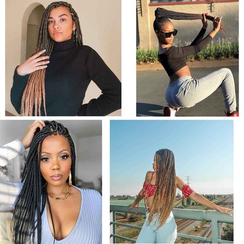 Callia 32 Inch Pre Stretched Braiding Hair Extension 8 Packs Soft Yaki Texture Braiding Hair Pre Stretched Hot Water Setting Synthetic Hair Extension For Twist Braidings (32Inch-8PACK, 1B/30)