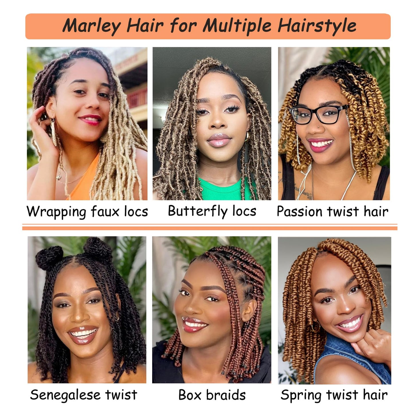 Marley Twist Braiding Hair, Pre-Separated Springy Afro Twist Hair Kinky Twist Crochet Hair Braids for Distressed Soft Locs Spring Twist Hair for Women (Bug#, 12 Inch(Pack of 8))