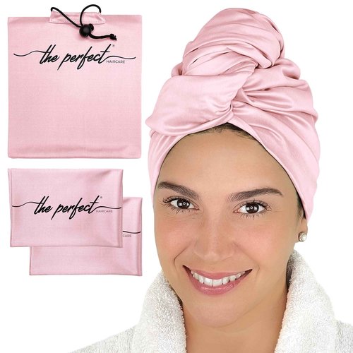 THE PERFECT HAIRCARE Curly Hair Girls Microfiber Plopping Towel Set - Anti-frizz Silky Smooth Hair Drying Wrap for Women - Super Absorbent Large Hair Towel + 2 Scrunching Towels to Micro Plop