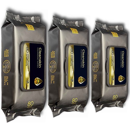 CleanSkin Cleansing Green Soap Wipes for Tattooing All in One Solution to Heal and Clean, Tattoo Soap for PMU & Piercing, Alcohol and Fragrance Free, Unscented, 80 Count (Pack of 3)