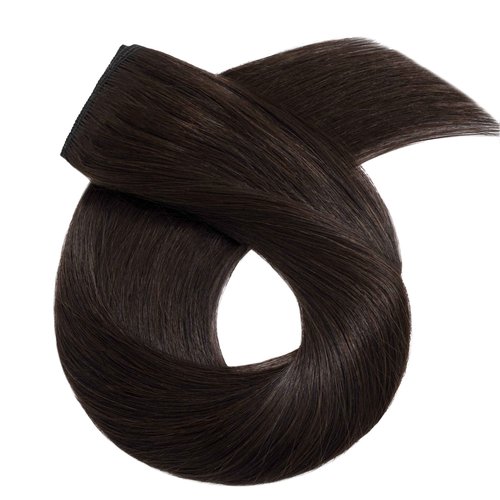 S-noilite One Piece Clip in Human Hair Extensions 5 Clips 3/4 Full Head Clip on Remy Hair Extension For Women Lighter One-Piece Design 16Inch 45g Dark Brown