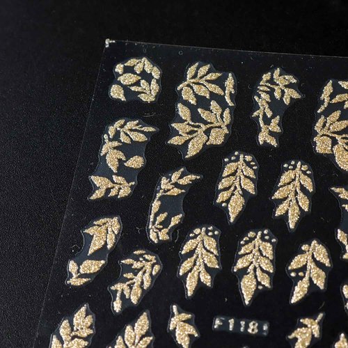6 Sheets Fall Nail Stickers for Nail Art Gold Glitter Flower Leaf Nail Decals 3D Self-Adhesive Autumn Thanksgiving Nail Decals Fall Leaves Nail Decoration for Women DIY Manicure Nails Supplies