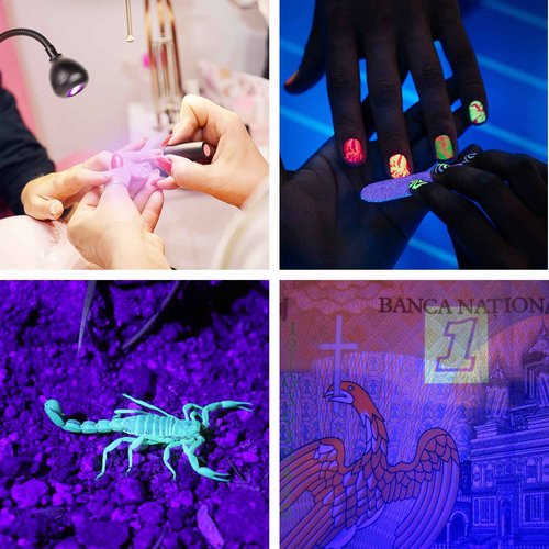 GREENIC Gooseneck UV Lamp for Nails, 3W 395nm-405nm Upgraded Small USB Black Light, DC 5V Mini UV Curing Light with Clamp for Gel Polish, Resin Curing, Gel X Glue, Fluorescent Paint