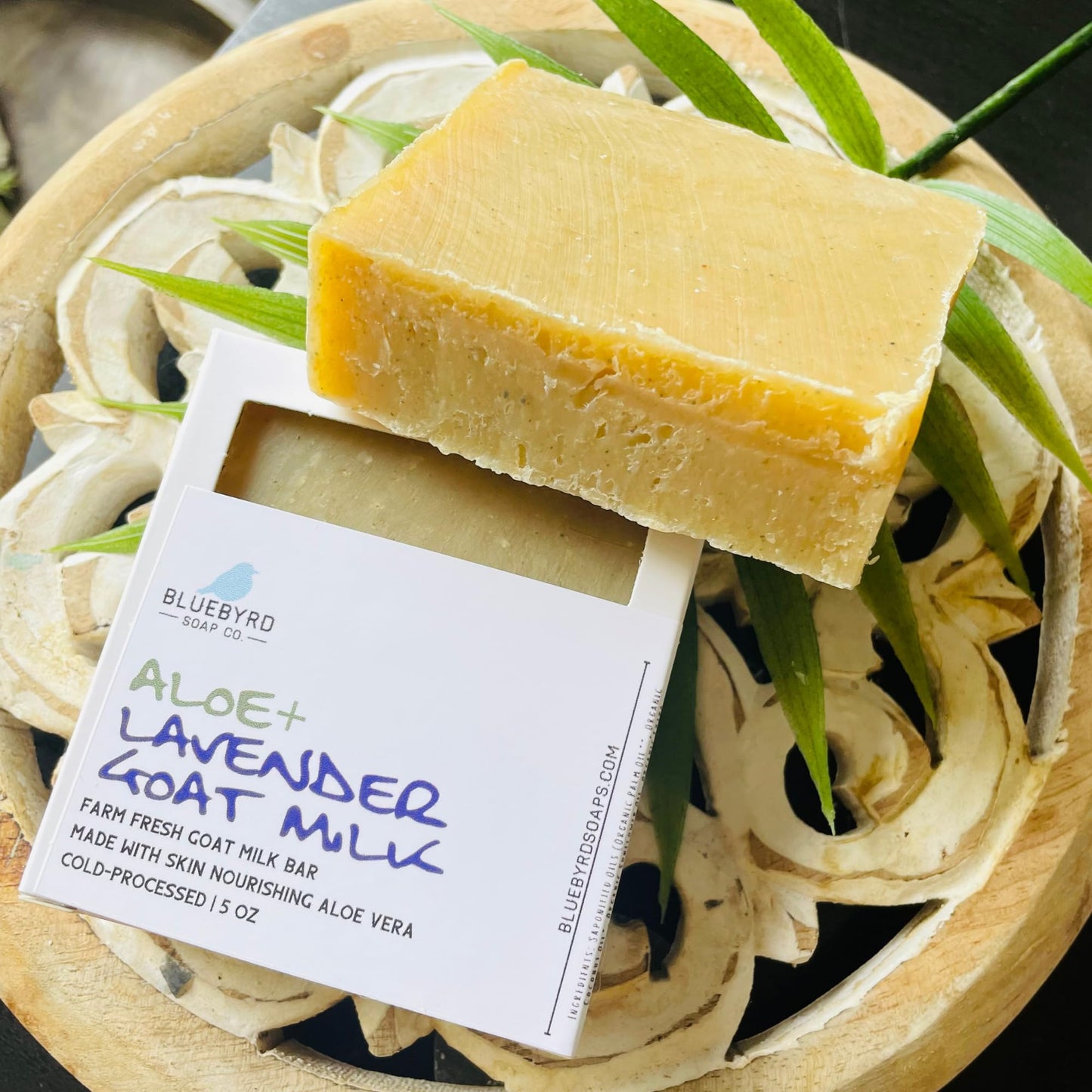 Bluebyrd Soap Natural Goat Milk Soap Bars Lavender | Organic Goat Milk Bar Soap Infused With Aloe Vera + Turmeric | Gentle Daily Exfoliating Body Soap For Sensitive Skin