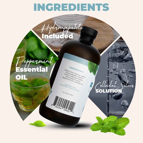 Living Well with Dr. Michelle Cool Mint Remineralizing Mouthwash | Hydroxyapatite & Colloidal Silver Formula | Alcohol-Free | Fluoride-Free Mouth Rinse