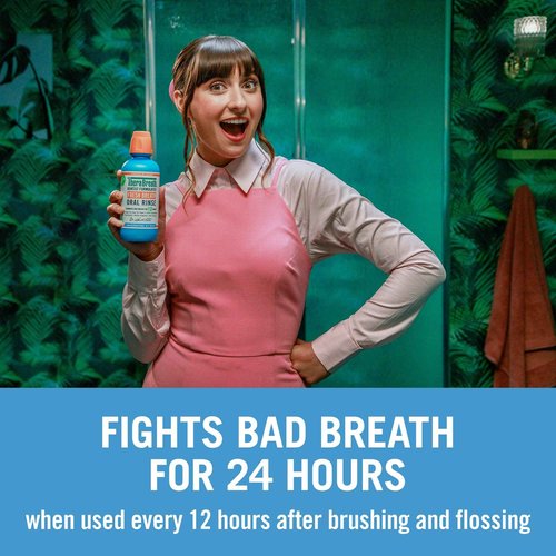 TheraBreath Overnight & Fresh Breath Mouthwash Bundle, Chamomile Mint & ICY Mint Flavors, 2 Packs of 16 fl oz, Fights Bad Breath 12 & 24 Hours