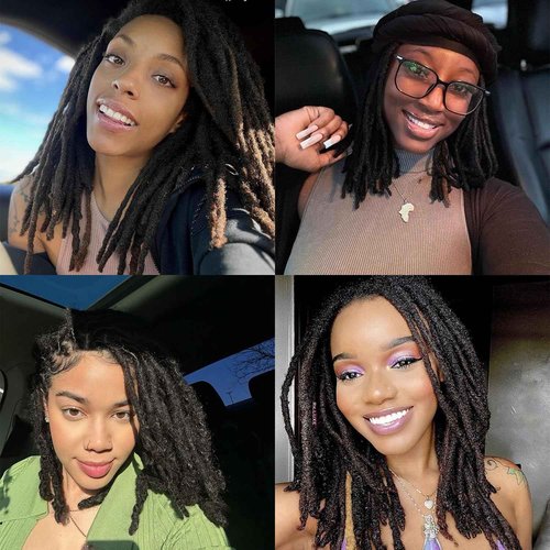 0.2 cm Loc Extensions 8 Inch 30 StrHuman Hair Dreadlock Extension 100% FUll Handmade Human Hair Dread Extension for Man/Woman/Kids Human Hair Locs Can be Curly and Dyed