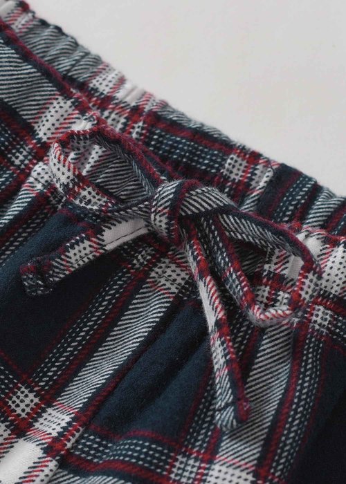 Latuza Women's Petite Flannel Pajama Set Soft Cotton Button Up PJs Set S Navy & White