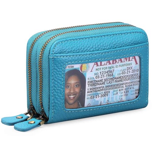 GOIACII Small Genuine Leather Wallet for Women, RFID Blocking Credit Card Holder Wallet