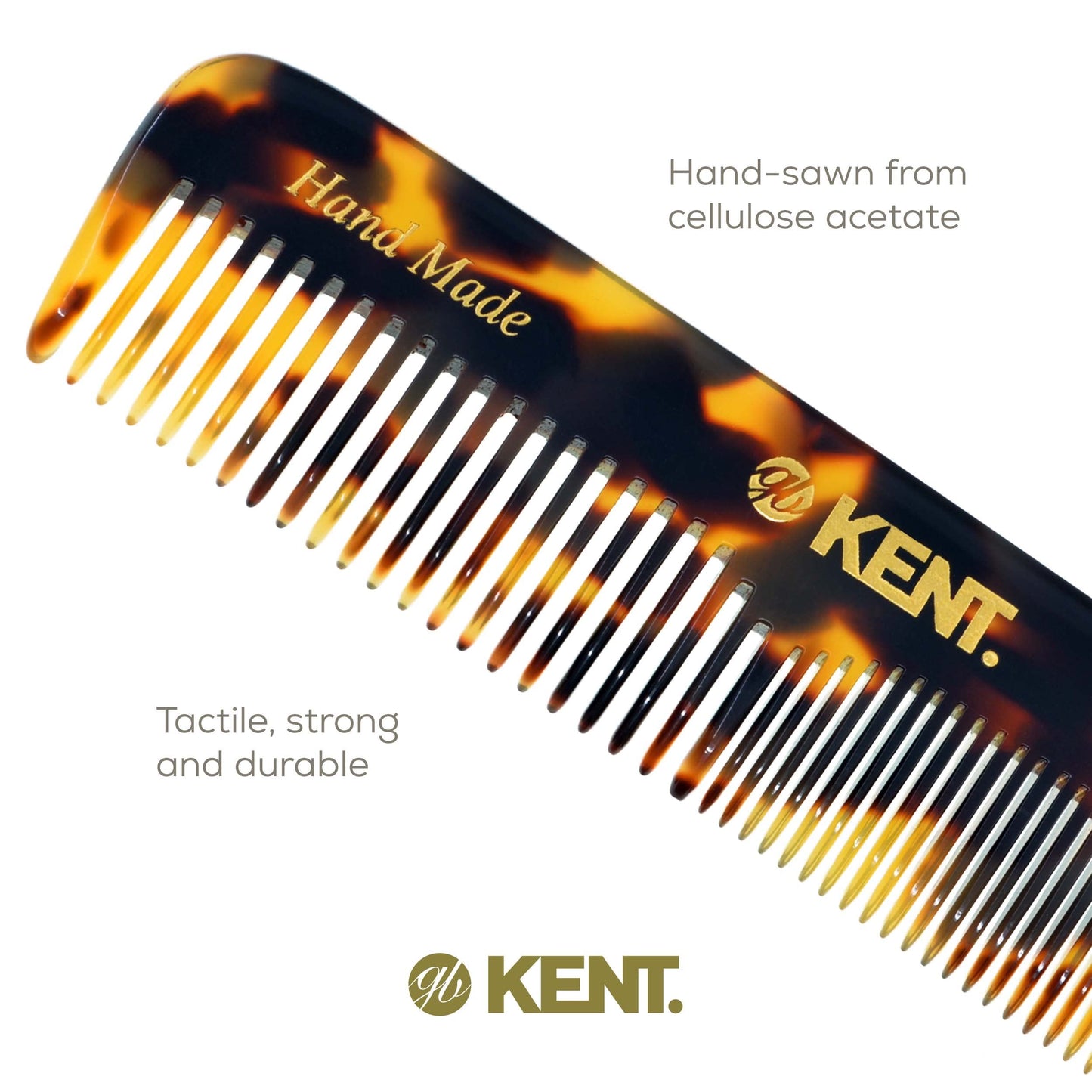 Kent OT TY 4.5" Fine Tooth Comb and Wide Tooth Comb Pocket Comb - Handmade Hair Comb for Men for Hair Combs, Beard Comb and Mustache Comb - Combs for Women and Kids, Saw Cut and Hand Polished