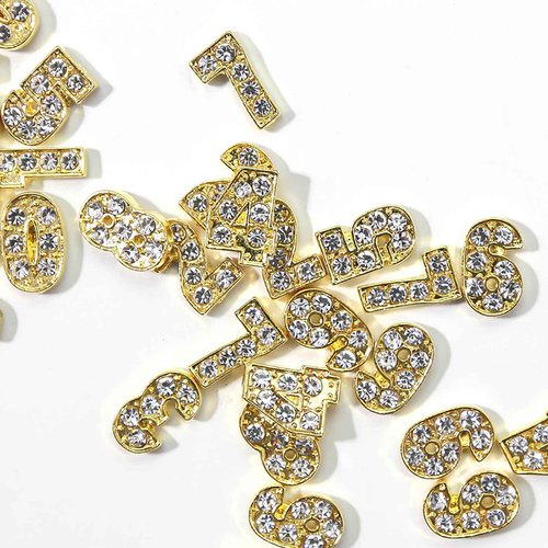 MOLILON 10Pcs Gold Number Nail Charms for Nail Art (0-9), 3D Gold Numbers for Nails, Metal Number Nail Art Studs for Acrylic Nails, Nail Rhinestones and Gems for Women DIY Manicure Decorations