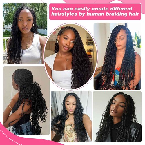 Liqusee Human Braiding Hair 100g One Bundle/Pack 14 Inch Natural Black Body Wave Curly Bulk Human Hair for Braiding No Weft 100% Unprocessed Brazilian Human Hair Braiding Hair for Boho Braids