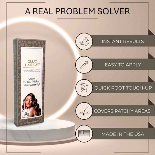 Joan Rivers Great Hair Day Root Touch Up Powder – Fill-in Powder for Thicker, Fuller Looking Hair (Blonde)