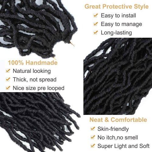 Soft Locs Faux Locs Crochet Hair 36 Inch 7 Packs Long Crochet Locs For Natural Butterfly Locs Crochet Hair Black Goddess Locs Pre looped Synthetic Hair Extensions (36 Inch (Pack of 7), 1B#)