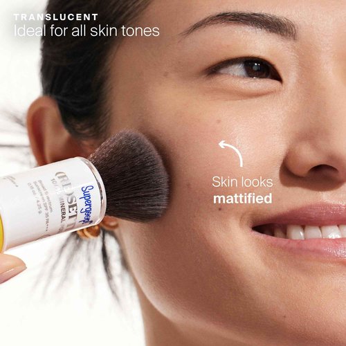 Supergoop! (Re) setting Mineral Powder, Translucent - 0.15 oz - Makeup Setting Powder + Broad Spectrum SPF 35 PA+++ Sunscreen - With Ceramides, Olive Glycerides & Coated Silica Spheres