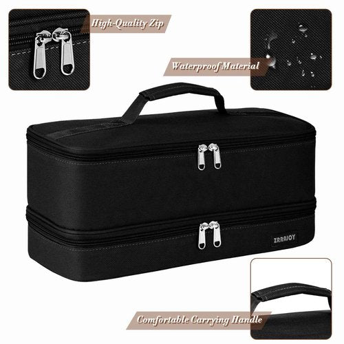ZRRAJOY Double Layer Storage Case For Shark Flexstyle, Travel Carrying Case For Shark 430/440 Flexstyle, Organizer Bag For Shark Flexstyle/Dyson Airwrap Styler Attachments (Black)