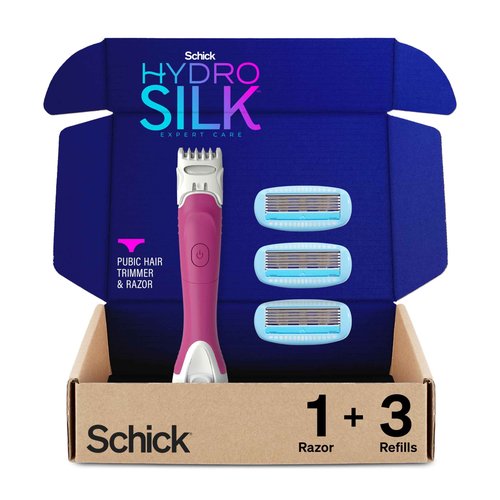 Schick Hydro Silk Dermaplaning Wand with 6 Blades & TrimStyle Razor with Bikini Trimmer, 5 Blades, 3 Refills