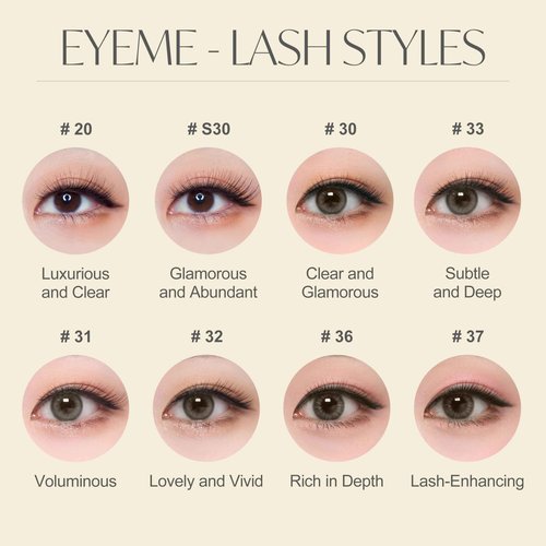 EYEME Eyelash NO.33 – 5 Set Pack, Natural Half Lashes for Bigger and More Defined Eyes, Lightweight False Eyelashes for Beginners, Flexible & Comfortable Fit, K-Beauty