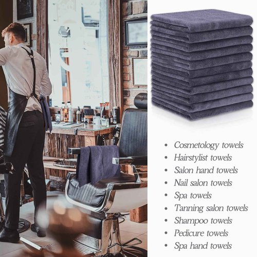 Panelee 24 36 Packs of Bleach Proof Towels Microfiber Absorbent Bleach Resistant Salon Hand Towels for Gym, Bath, Spa, Shaving, Shampoo, Home Hair Drying (Gray,14 x 29 Inch)