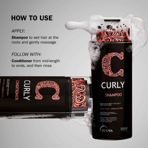 TRUSS Curly Conditioner - Restore, Repair & Strengthen Curly, Wavy, Highly Textured, Dense & Damaged Hair. Define, Detangle, Controls Frizz, Block Humidity for All Curly Hair Types, Lengths, Textures