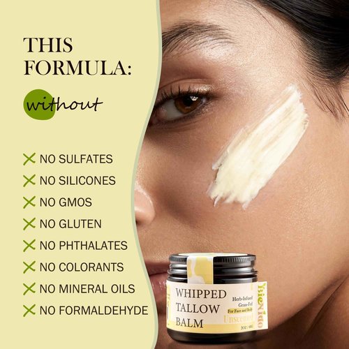 BieNido Organic Beef Tallow for Face, Grass Fed Tallow and Honey Balm with Raw Honey and Jojoba Oil for Sensitive and Dry Skin (2 Oz (Pack of 2), Unscented)