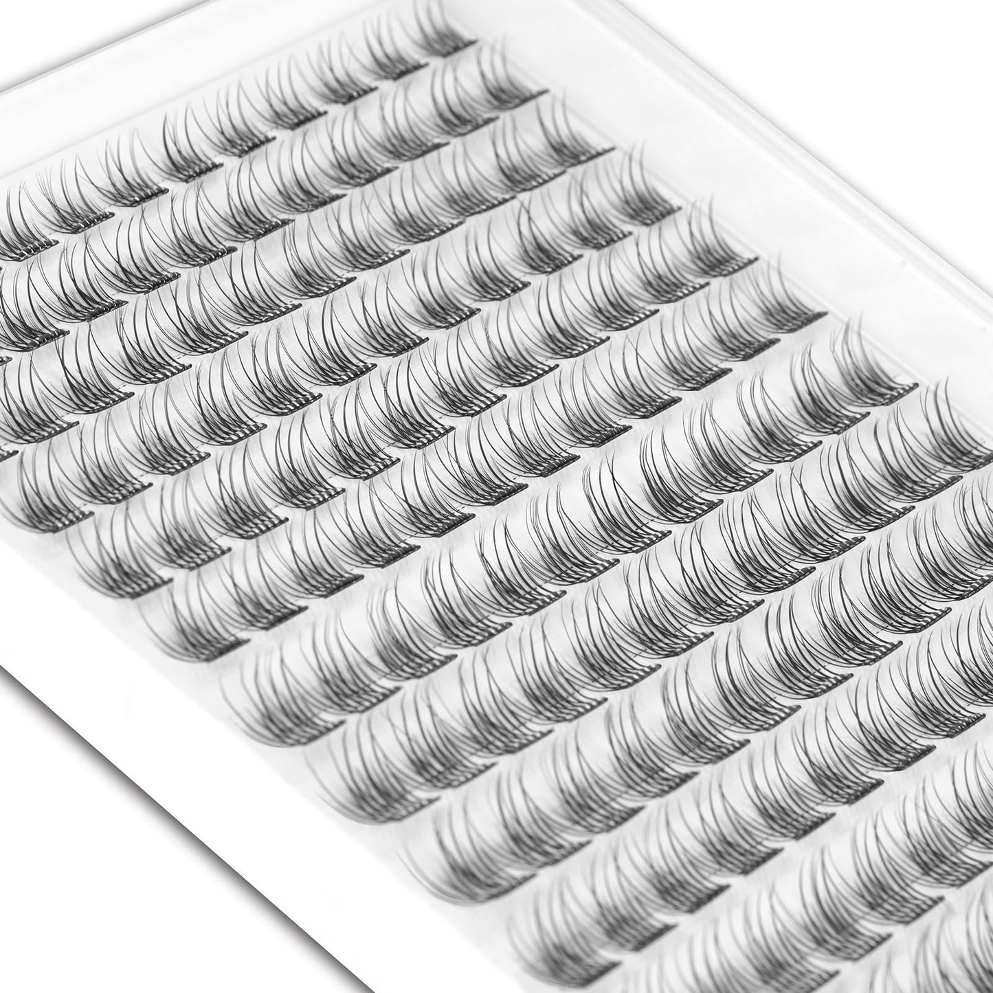 FLOMAZE Self Adhesive Eyelashes, 156 PCS Self Adhesive Eyelash Clusters, No Glue Needed, Glue Strips Individual Lash Extension Super Sticky Reusable False Lashes (Natural-Mixed)